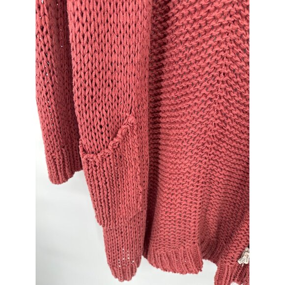 Free People Simply Sienna Cardigan Sweater Pockets Cotton Womens size large - Picture 5 of 7
